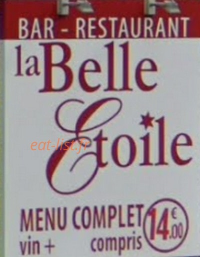 Auberge de La Belle Etoile — carte page 1