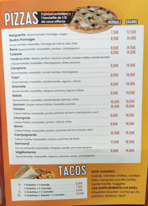 Mondial Kebab — carte page 1