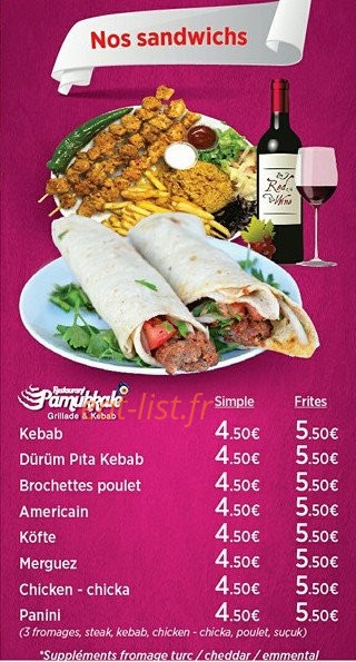 Restaurant Pamukkale — carte page 5