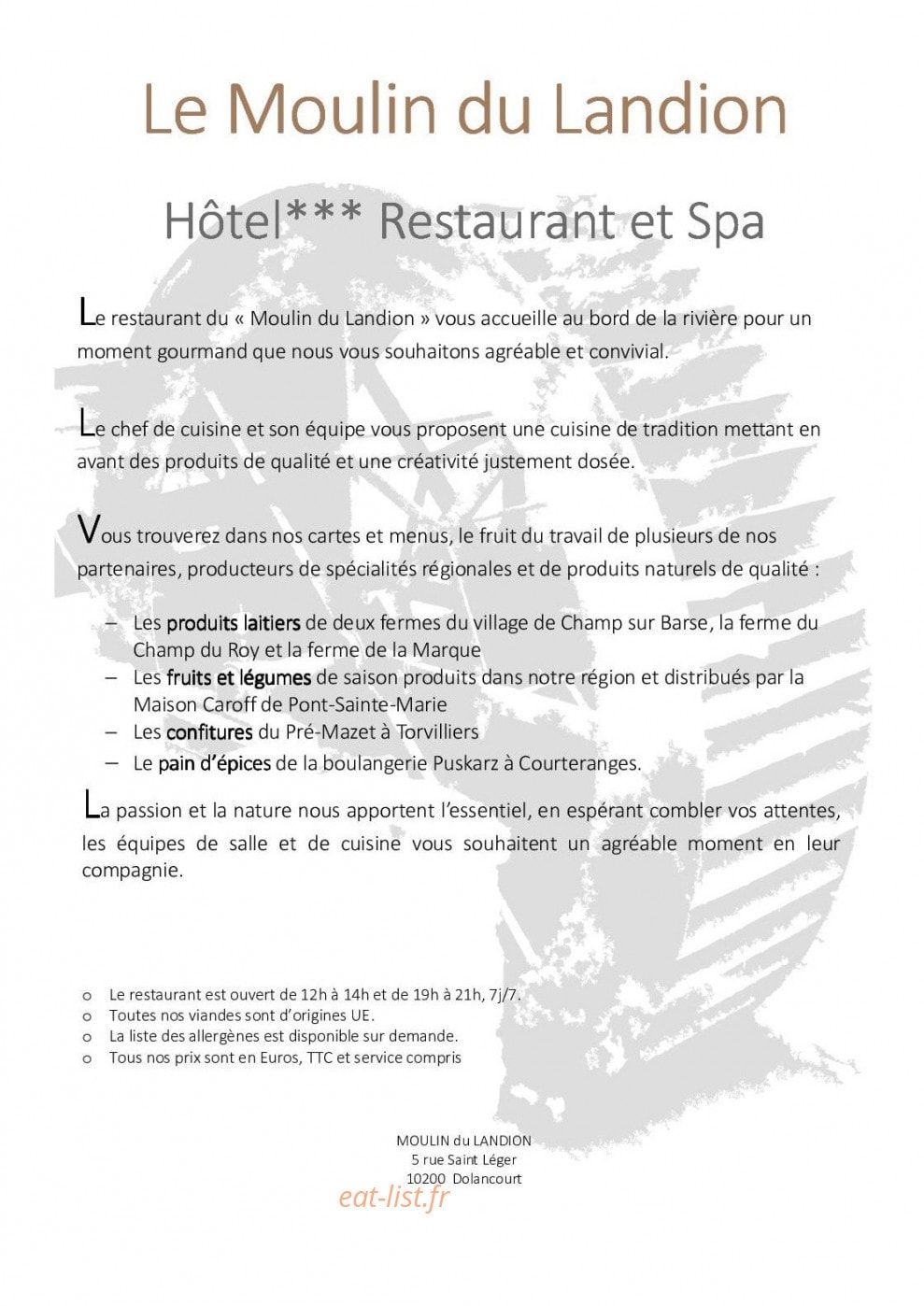 Le Moulin du Landion — carte page 1