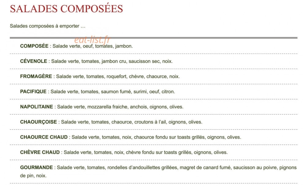 Restaurant Chaource — carte page 2