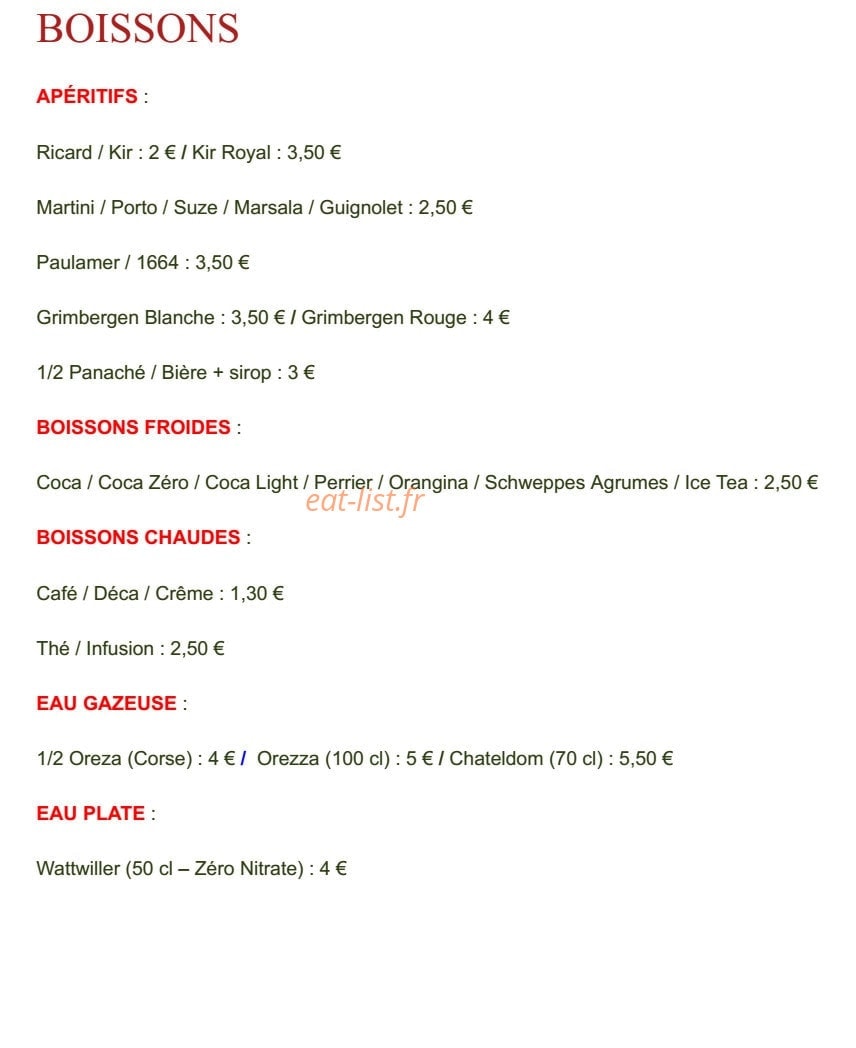 Restaurant Chaource — carte page 4