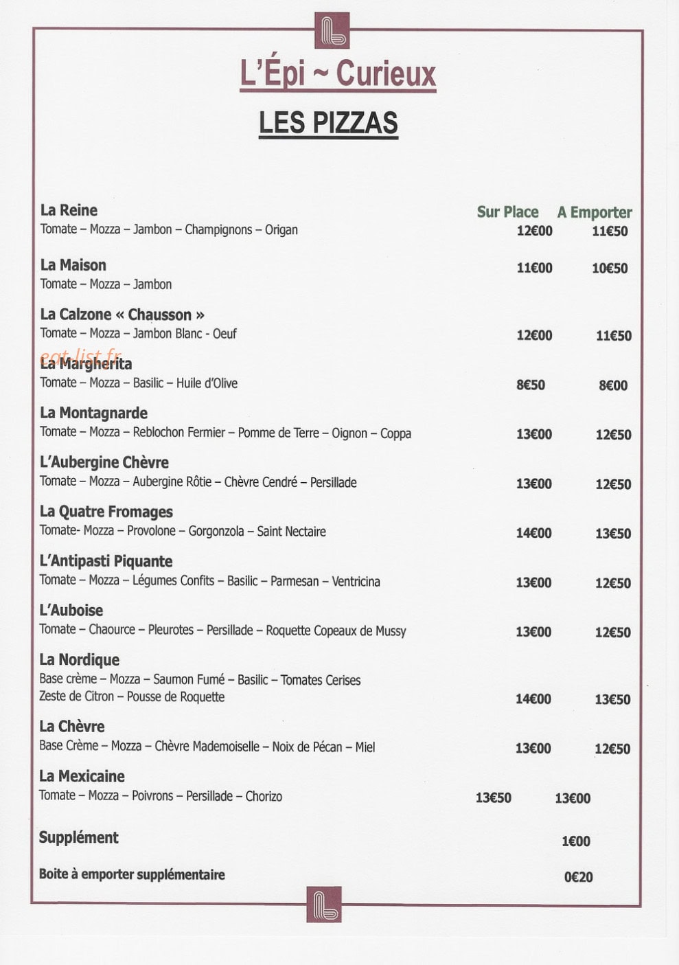L' Épi-curieux — carte page 1