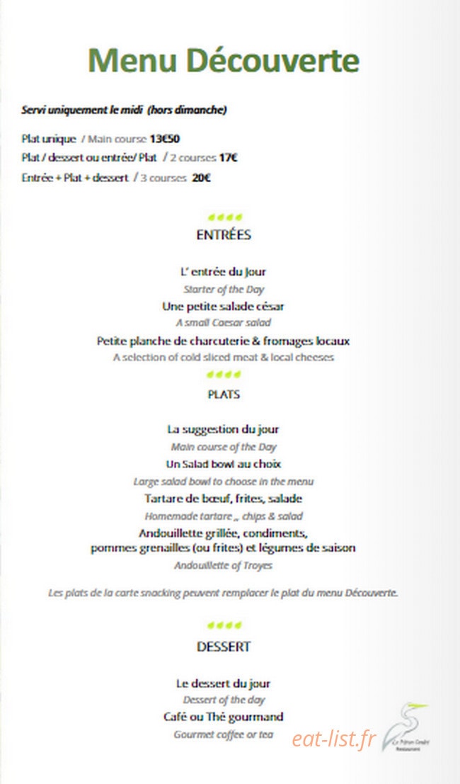 Le Héron Cendré — carte page 1