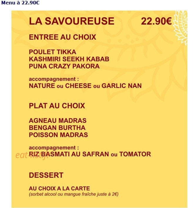 Auberge de la Seine — carte page 2