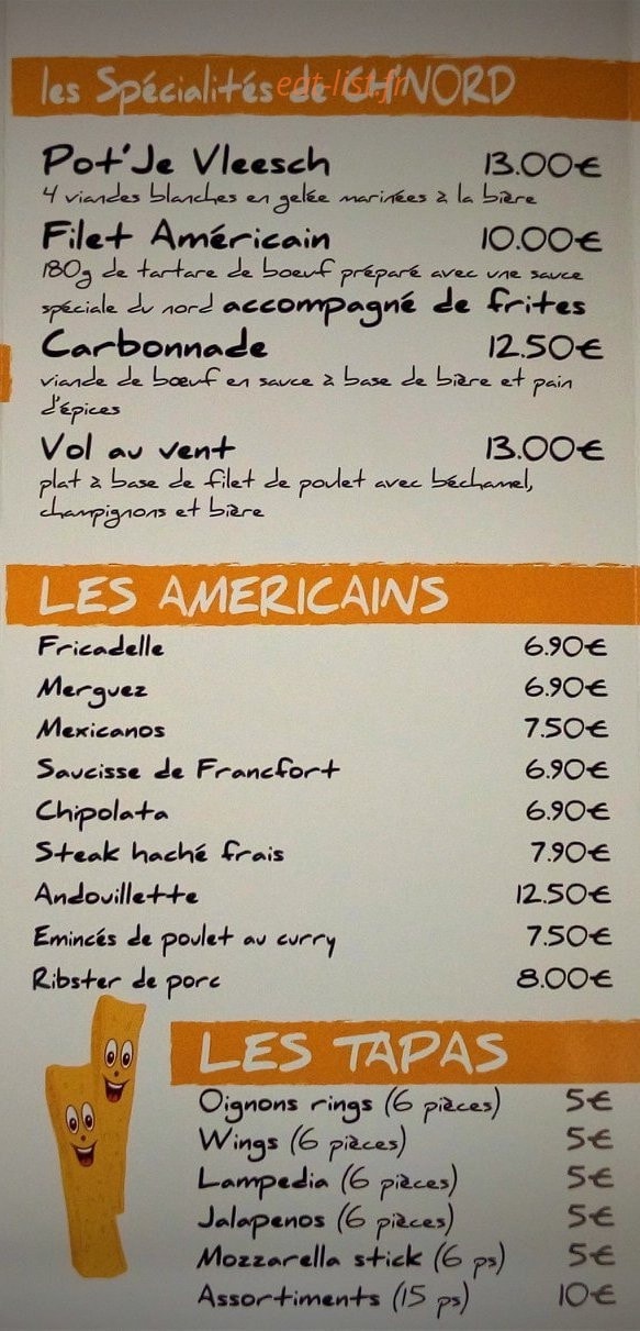 La Bonne Frite — carte page 3