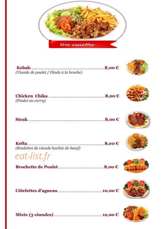 Roza Kebab — carte page 1