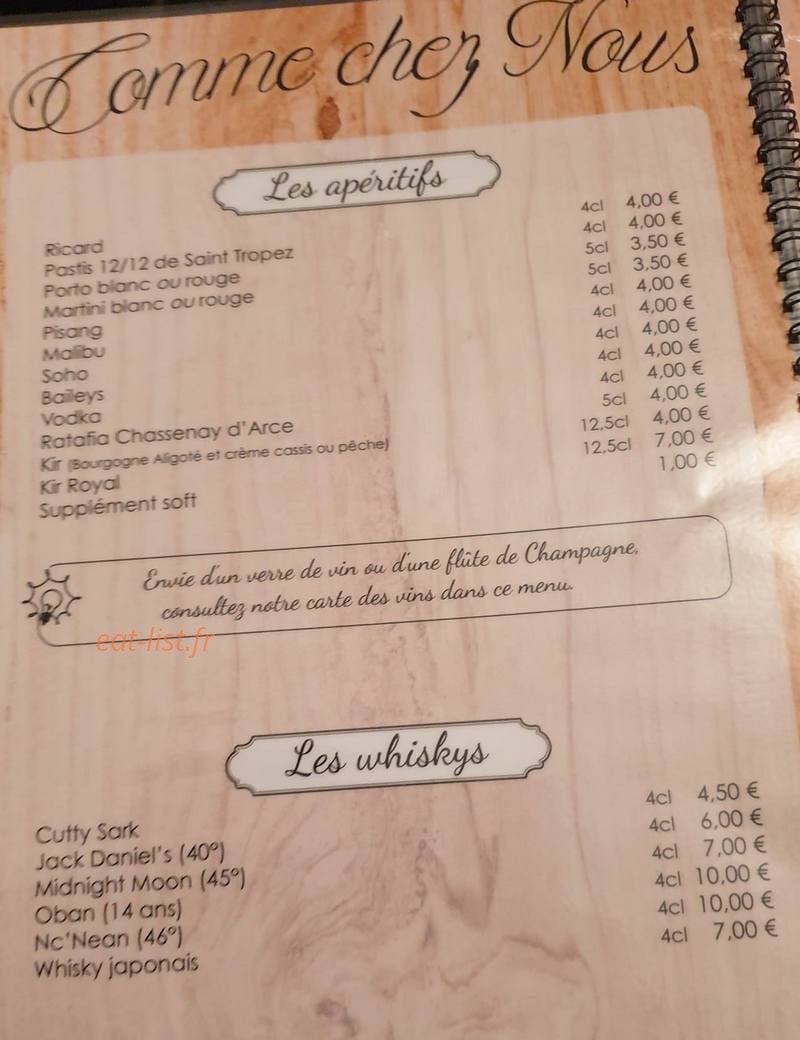 Comme chez nous — carte page 5