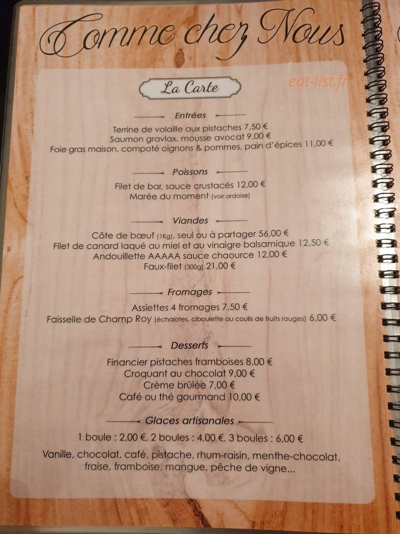 Comme chez nous — carte page 1