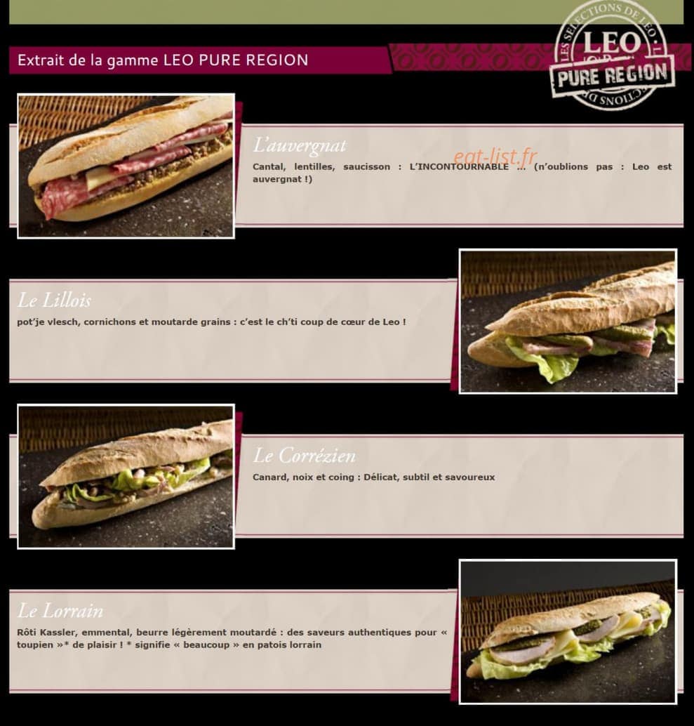 Leo Resto — carte page 1