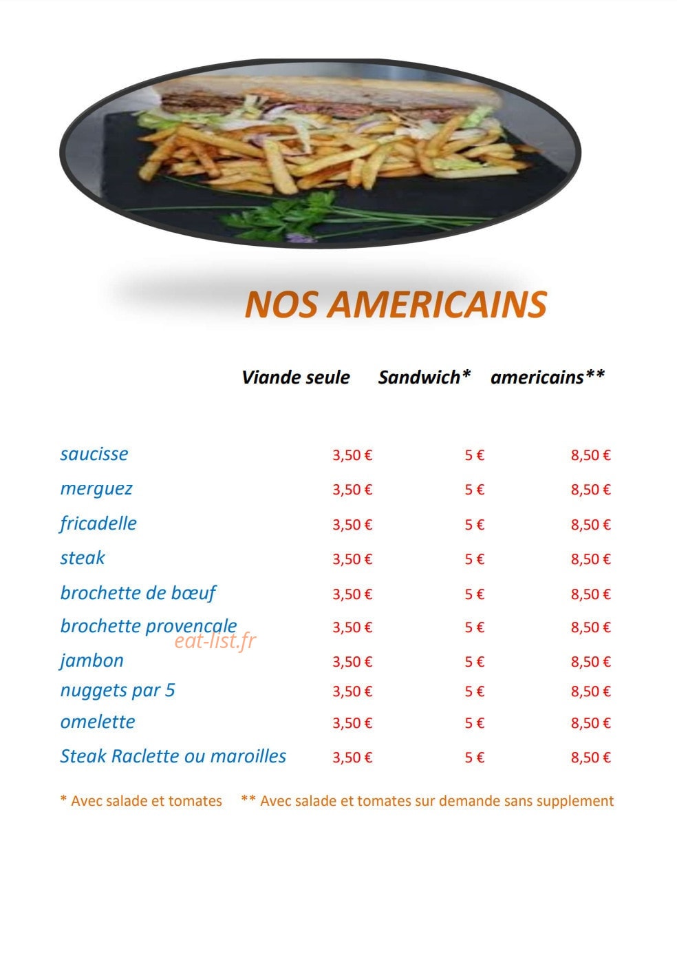 La frite du nord — carte page 4