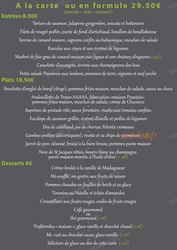 Au bistro — carte page 3