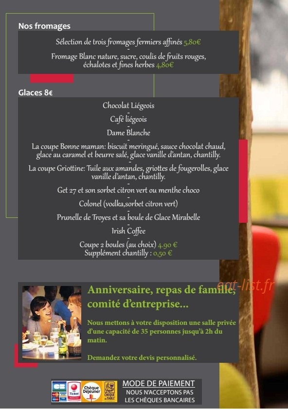 Au bistro — carte page 4