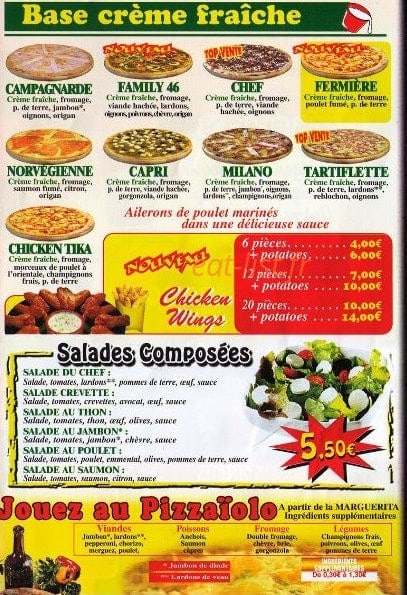 Family  pizza — carte page 3