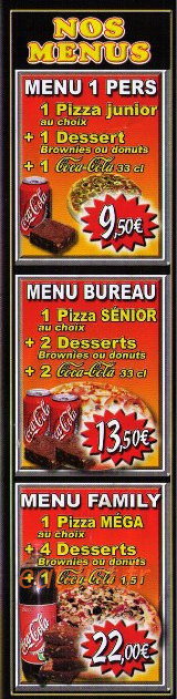 Family  pizza — carte page 5