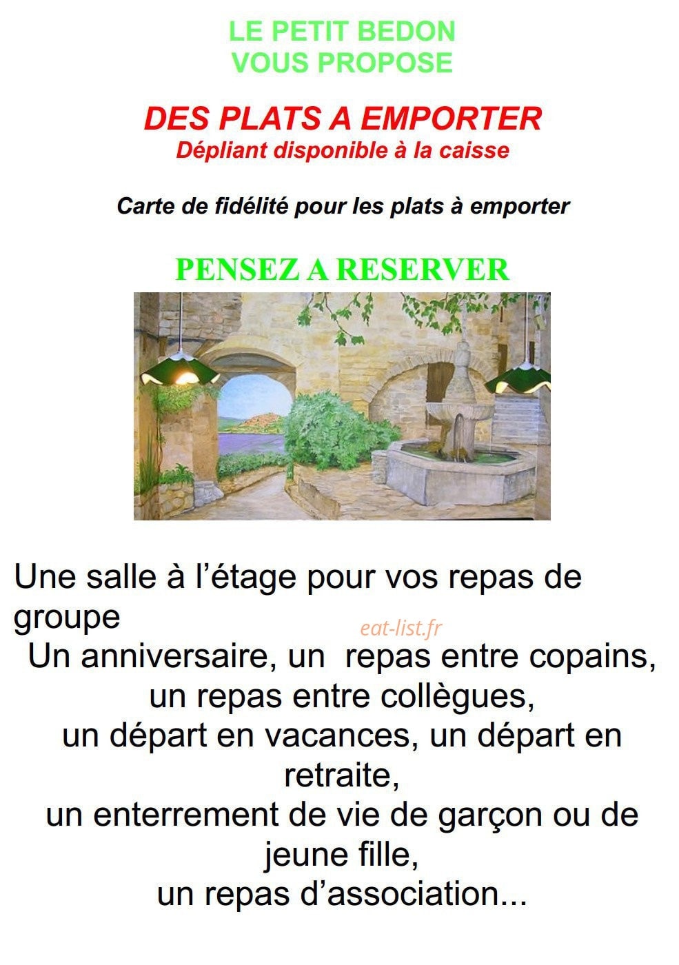 Le Petit Bedon — carte page 11