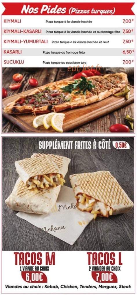 Restaurant Mekann — carte page 5