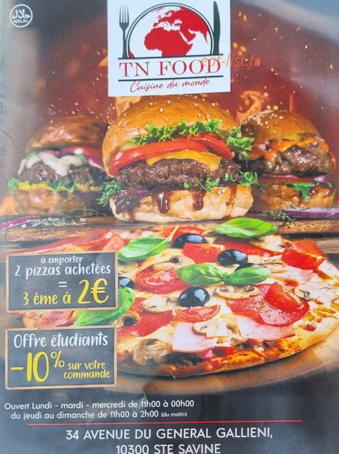 Tn Food — carte page 1