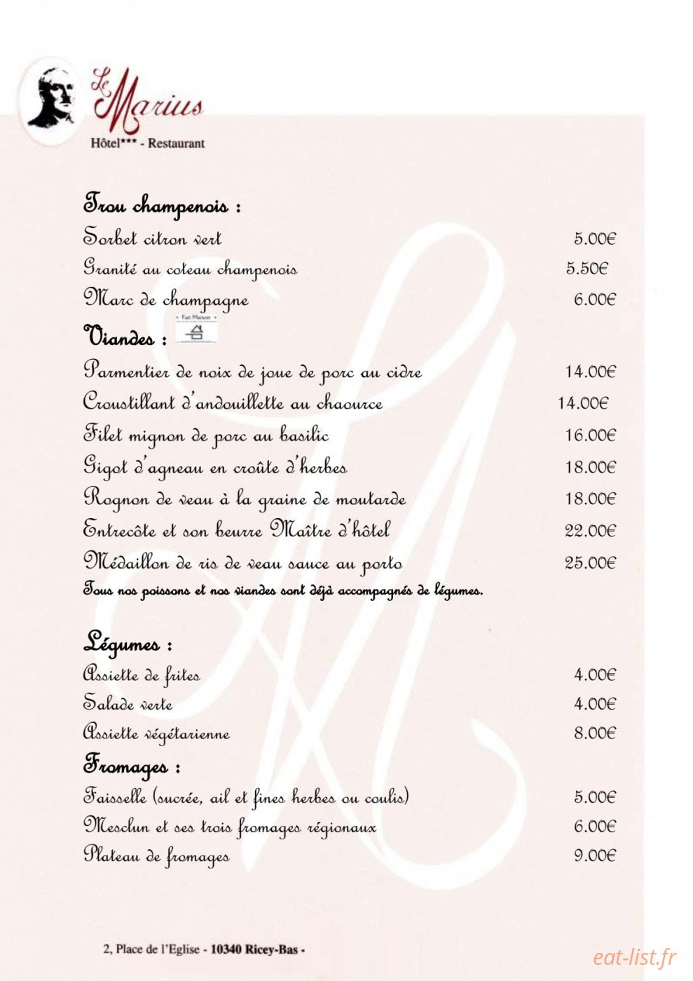 Le Marius — carte page 7