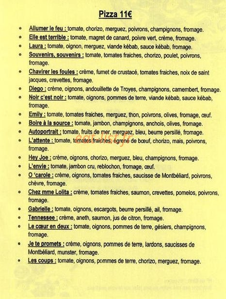 pizza jojo — carte page 2