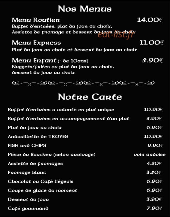 Au Bon Accueil — carte page 1