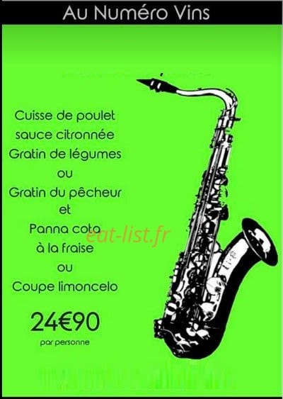 Au numéro vins — carte page 1