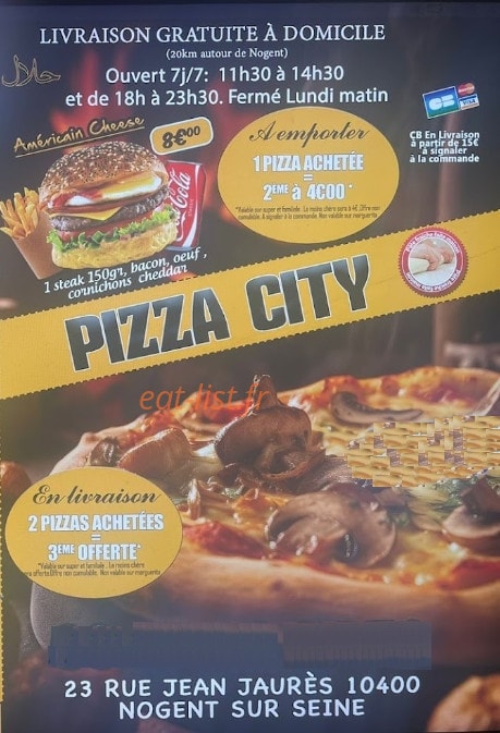 Pizza City — carte page 1