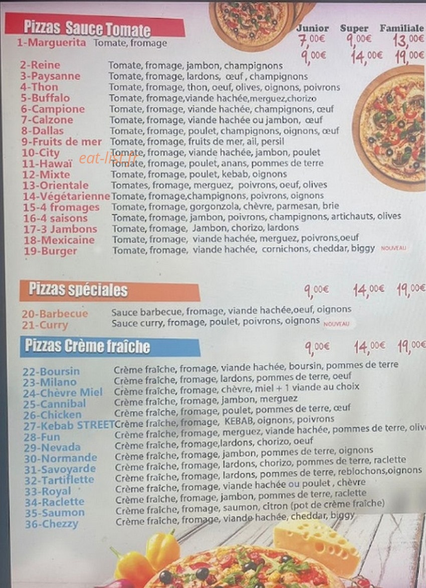 Pizza City — carte page 2