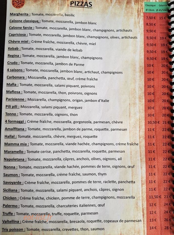 Trattoria siciliana — carte page 1