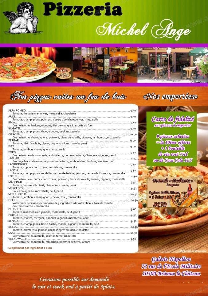 Pizzeria Michel Ange — carte page 3