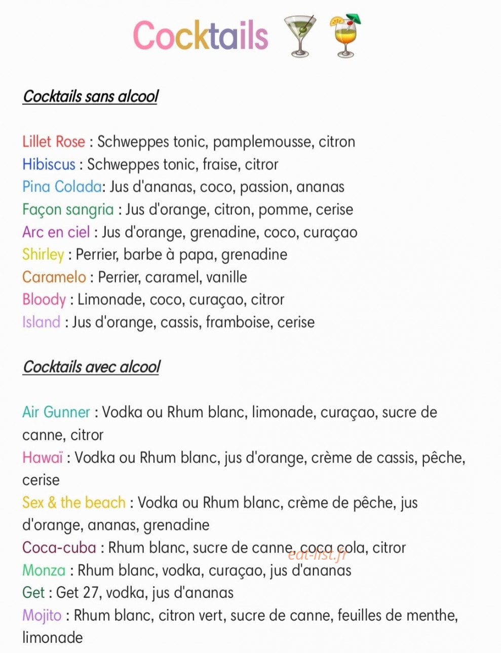Café des Chats — carte page 1