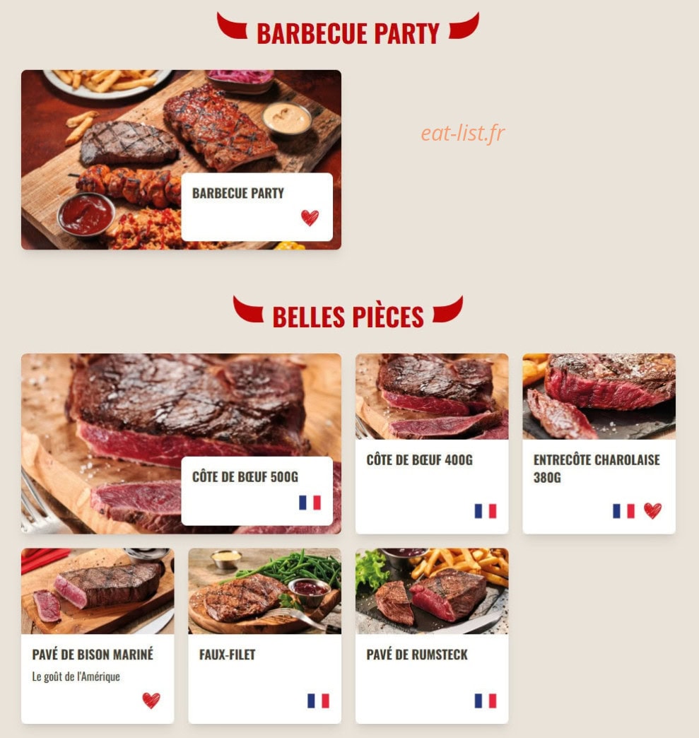 Carte et menu de Buffalo Grill à La Chapelle Saint Luc — Barbecue party et belles épices