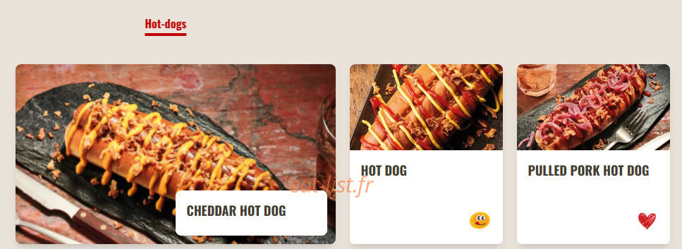 Carte et menu de Buffalo Grill à La Chapelle Saint Luc — Les hot dogs