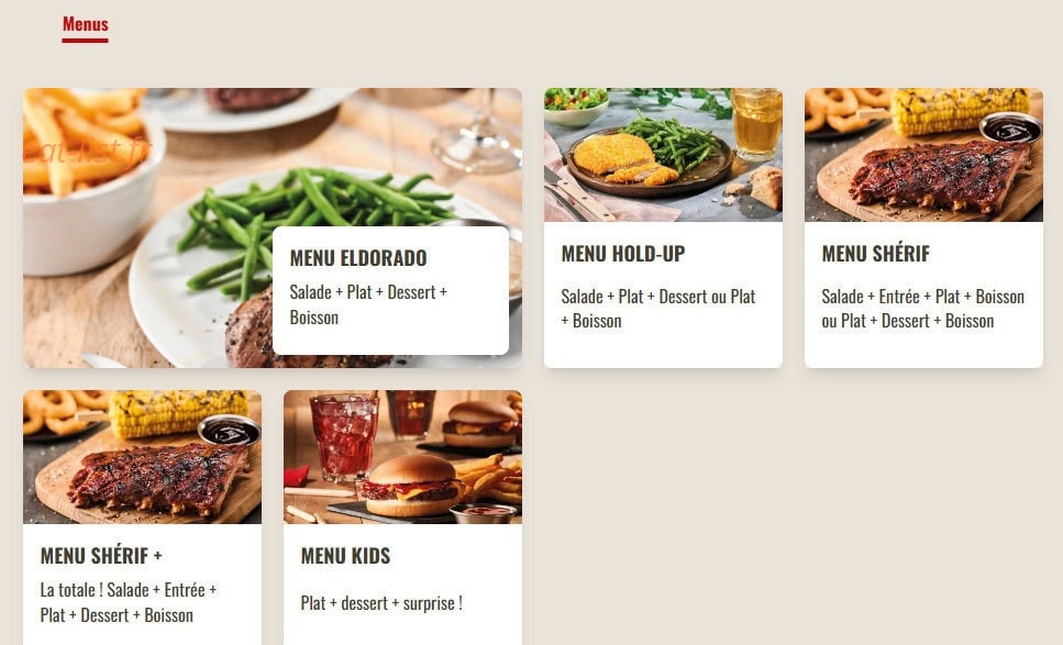 Carte et menu de Buffalo Grill à La Chapelle Saint Luc — Les menus