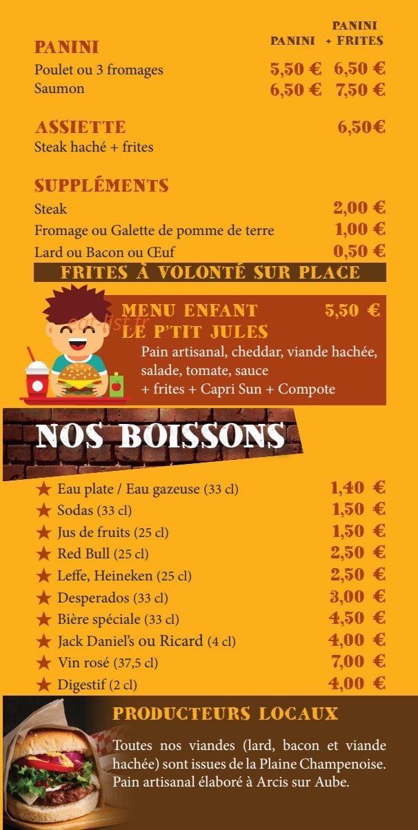 Chez Bil' burger — carte page 3