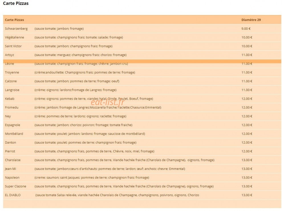 Pizz'lunch et diner — carte page 2