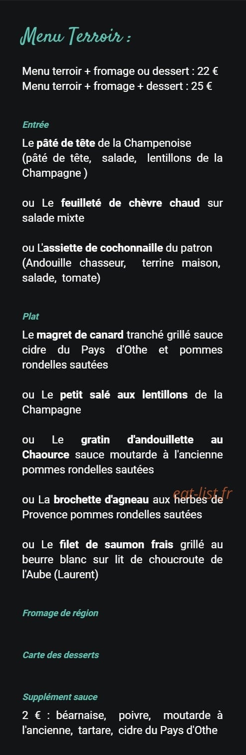 Le Pan de Bois — carte page 2