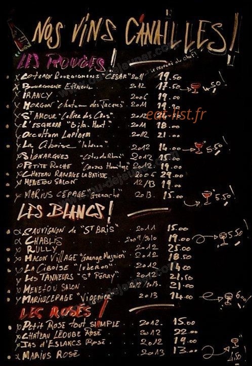 C' Restaurant — carte page 1