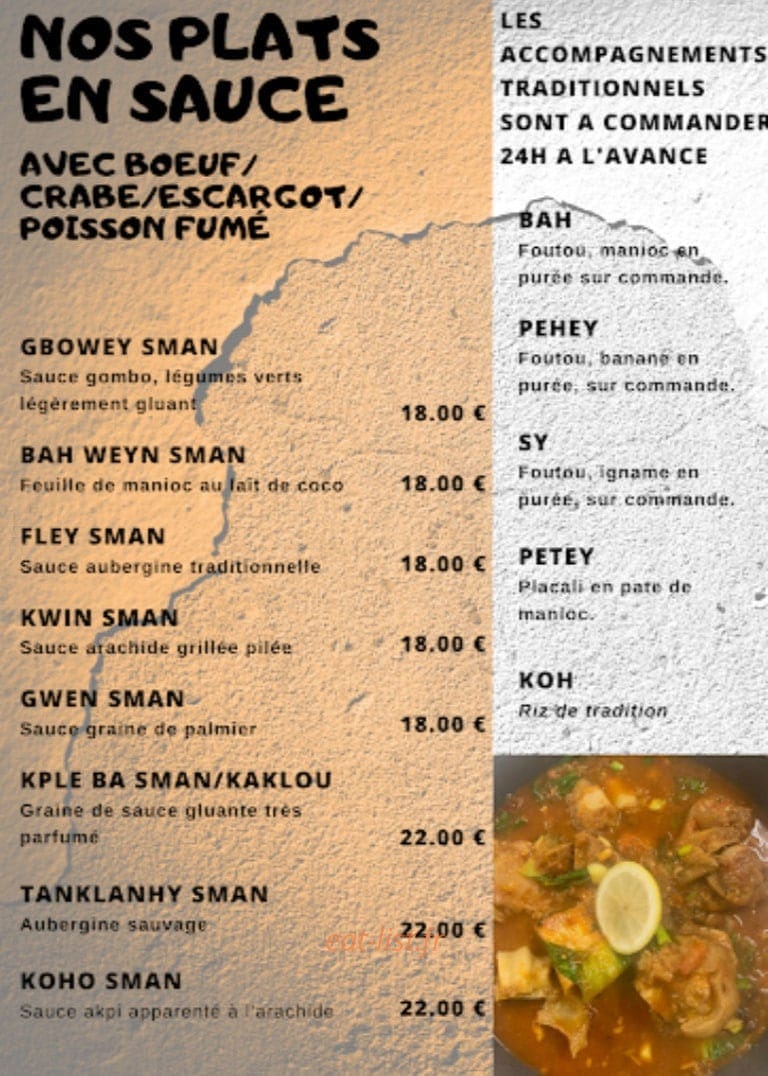 Carte et menu de L’Ivoire Star à Saint Julien les Villas — Les plats au sauces