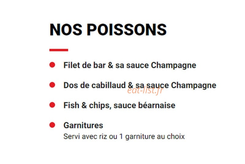 Carte et menu de St Julien à Saint Julien les Villas — Les poissons