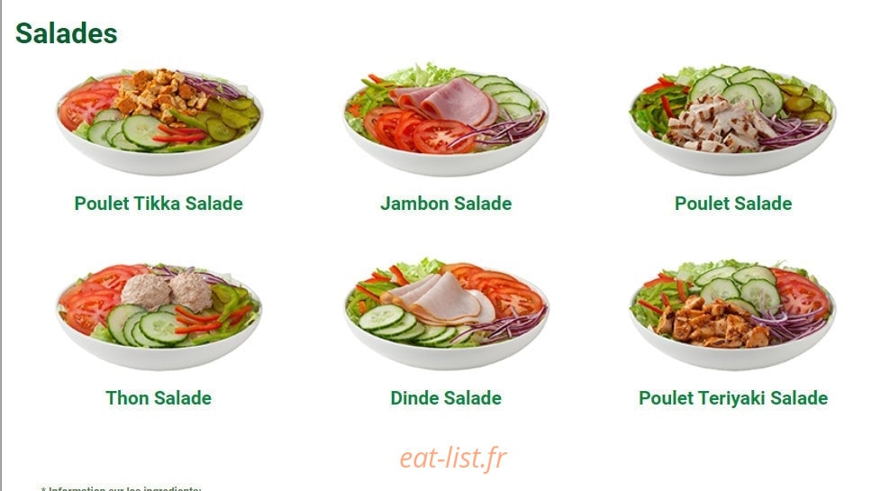 Subway — carte page 3