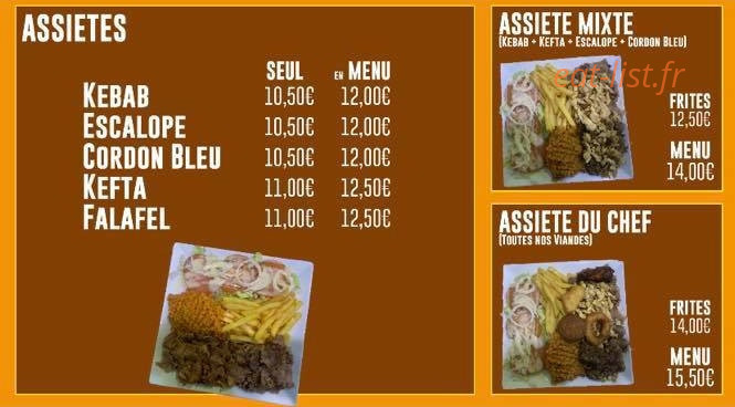 Alaturka Kebab — carte page 1