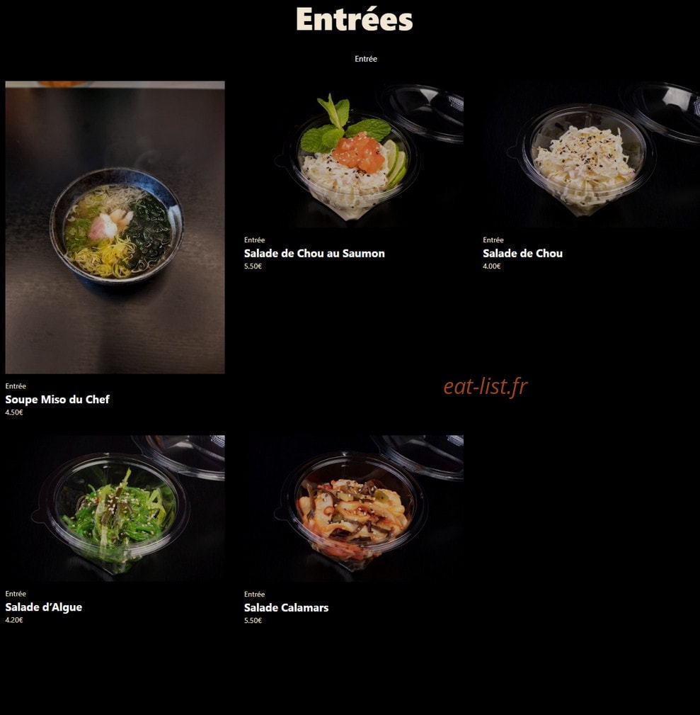 An Sushi — carte page 1
