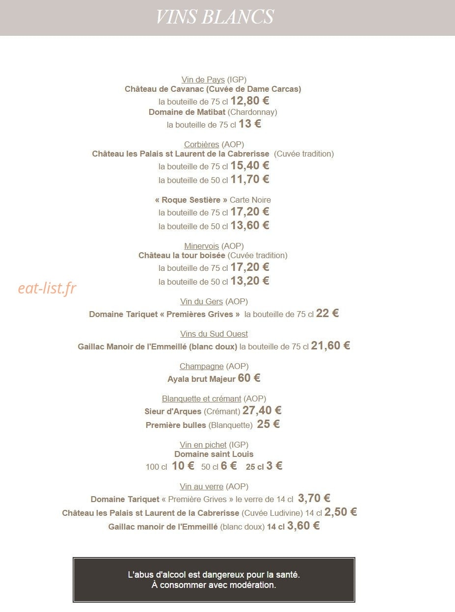 Auberge de Dame Carcas — carte page 7