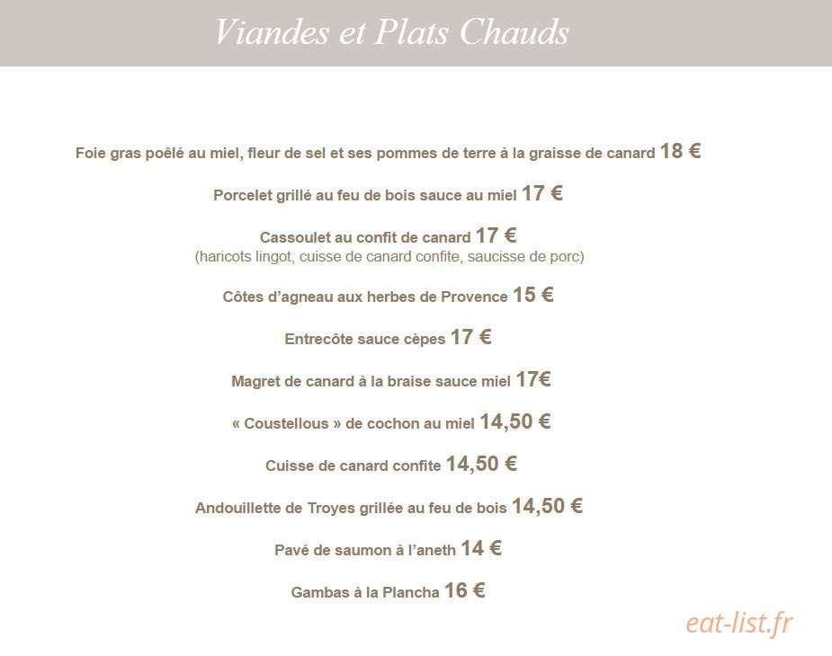 Auberge de Dame Carcas — carte page 2