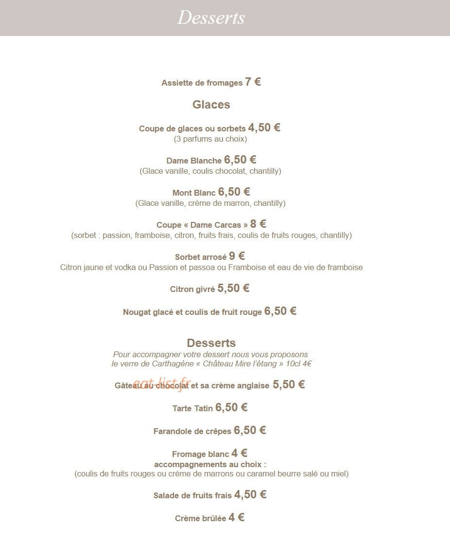 Auberge de Dame Carcas — carte page 3