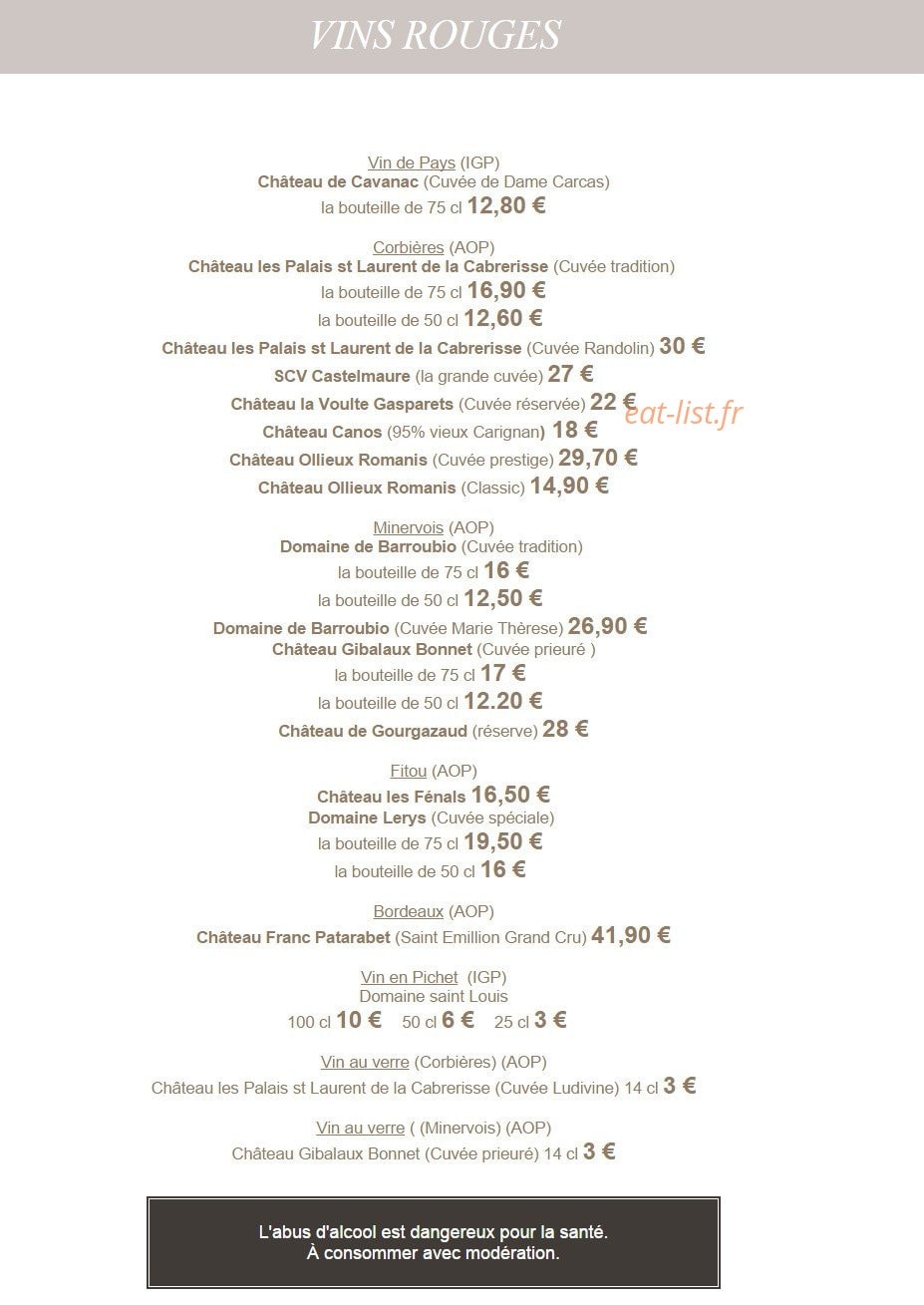 Auberge de Dame Carcas — carte page 5