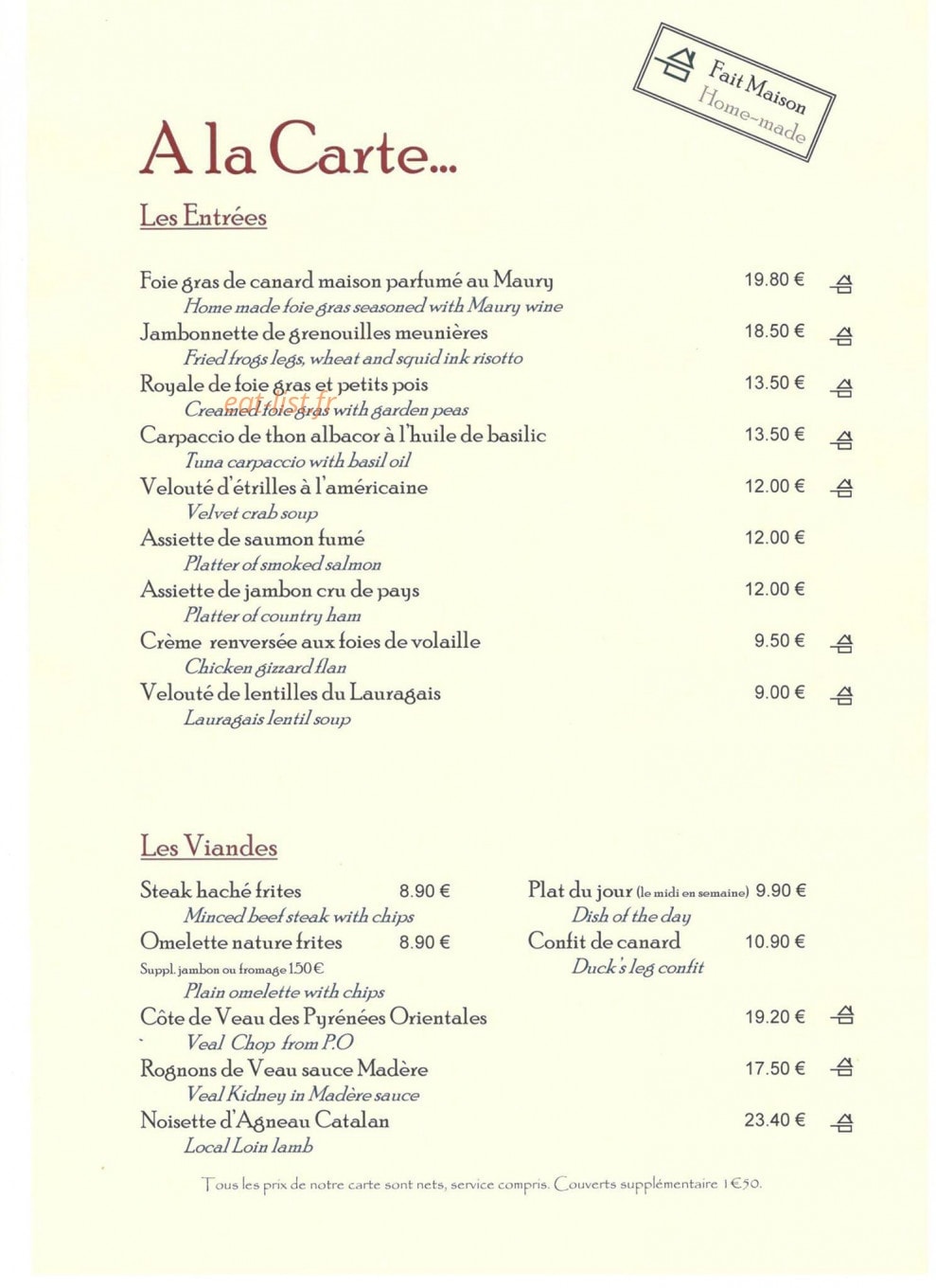 Auberges rurales et gourmandes — carte page 1