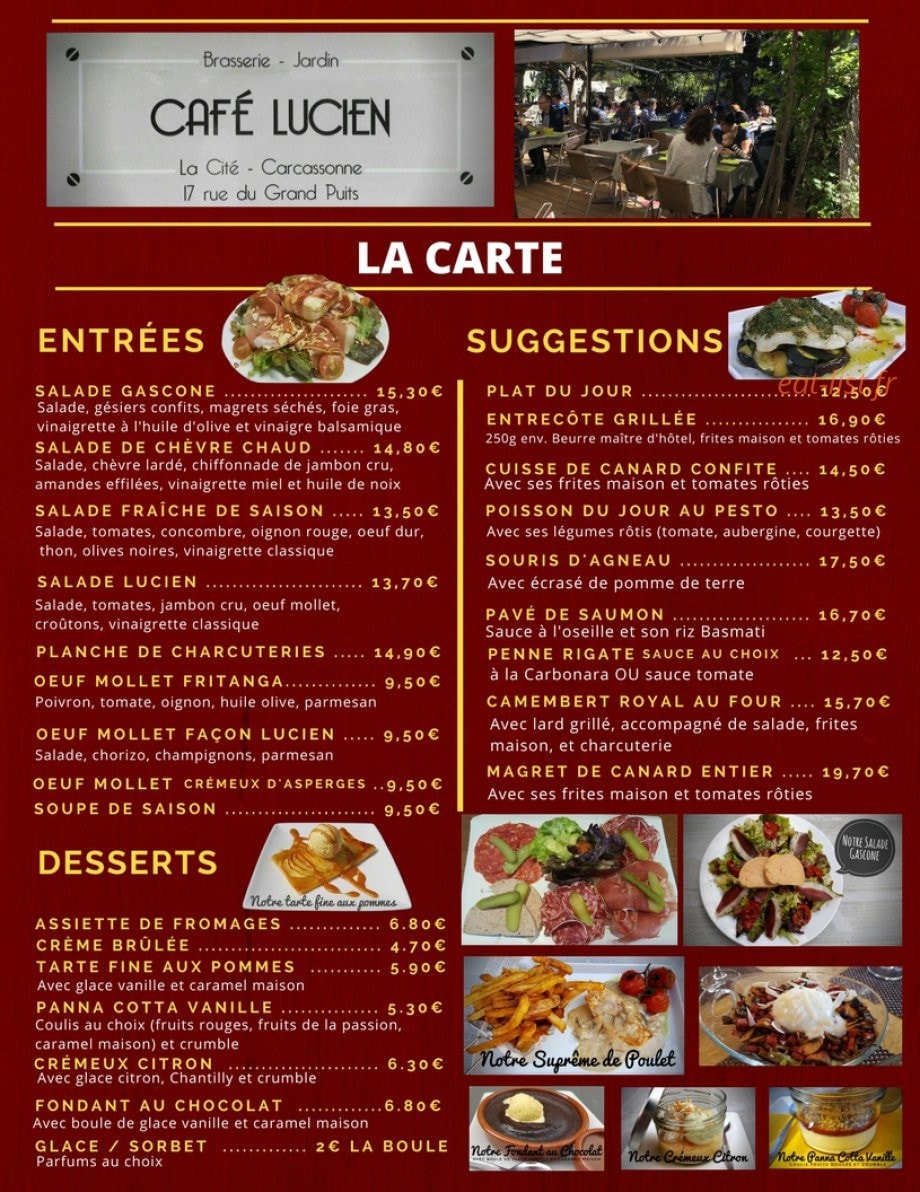Café Lucien — carte page 1