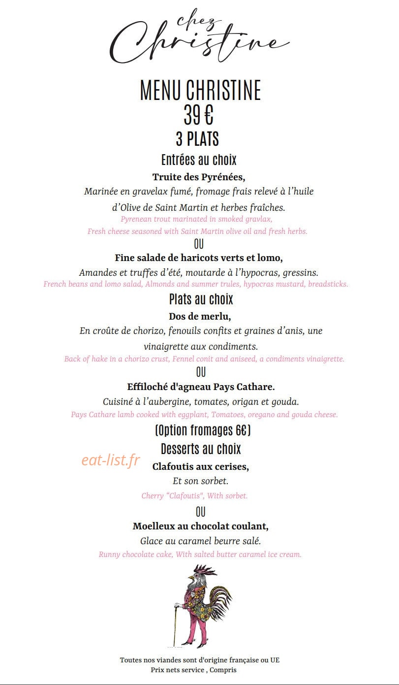 Chez Christine — carte page 2